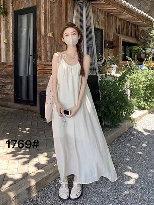 Summer Ladies Spaghetti Strap Halter Neck Long Maxi Dress